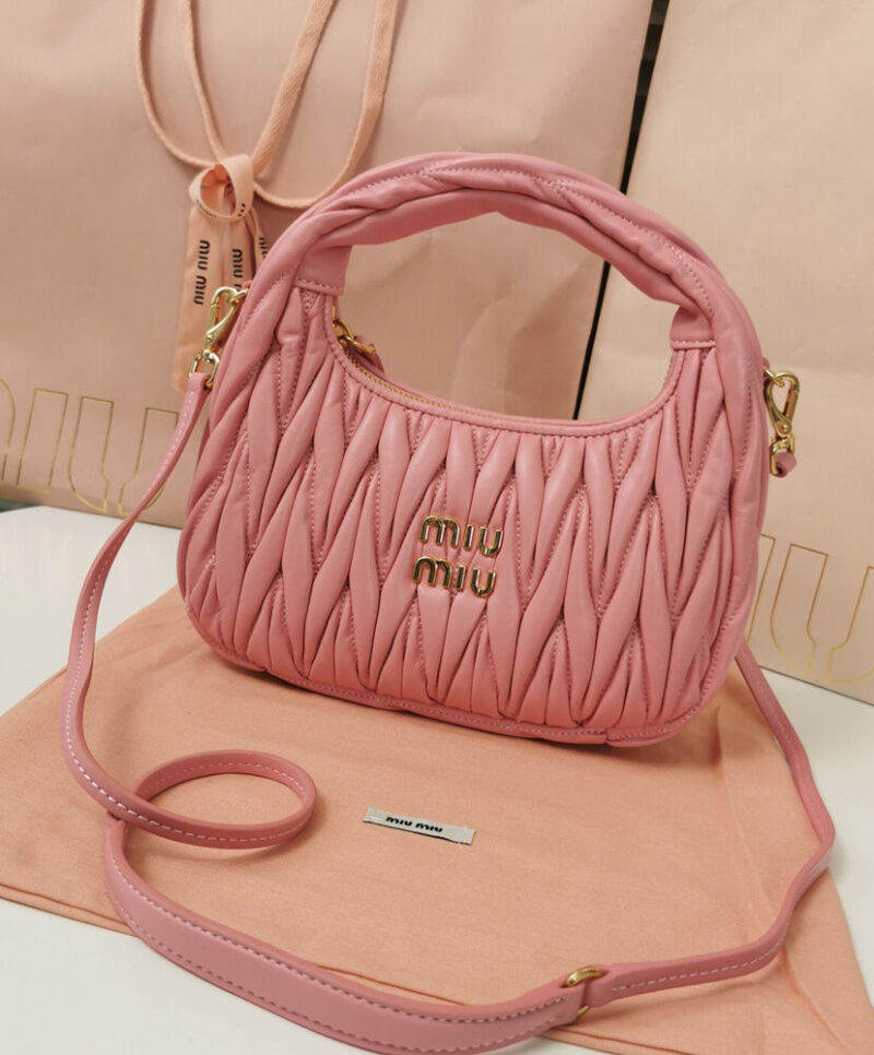 Miu Miu Wander Matelasse Nappa Leather Mini Hobo Bag