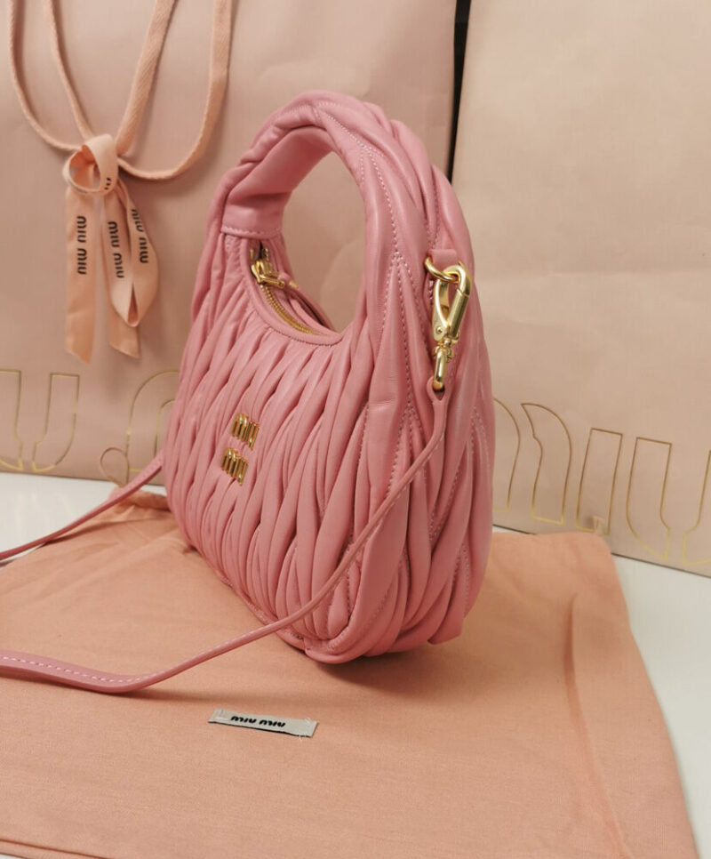 Miu Miu Wander Matelasse Nappa Leather Mini Hobo Bag
