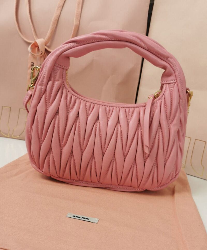 Miu Miu Wander Matelasse Nappa Leather Mini Hobo Bag