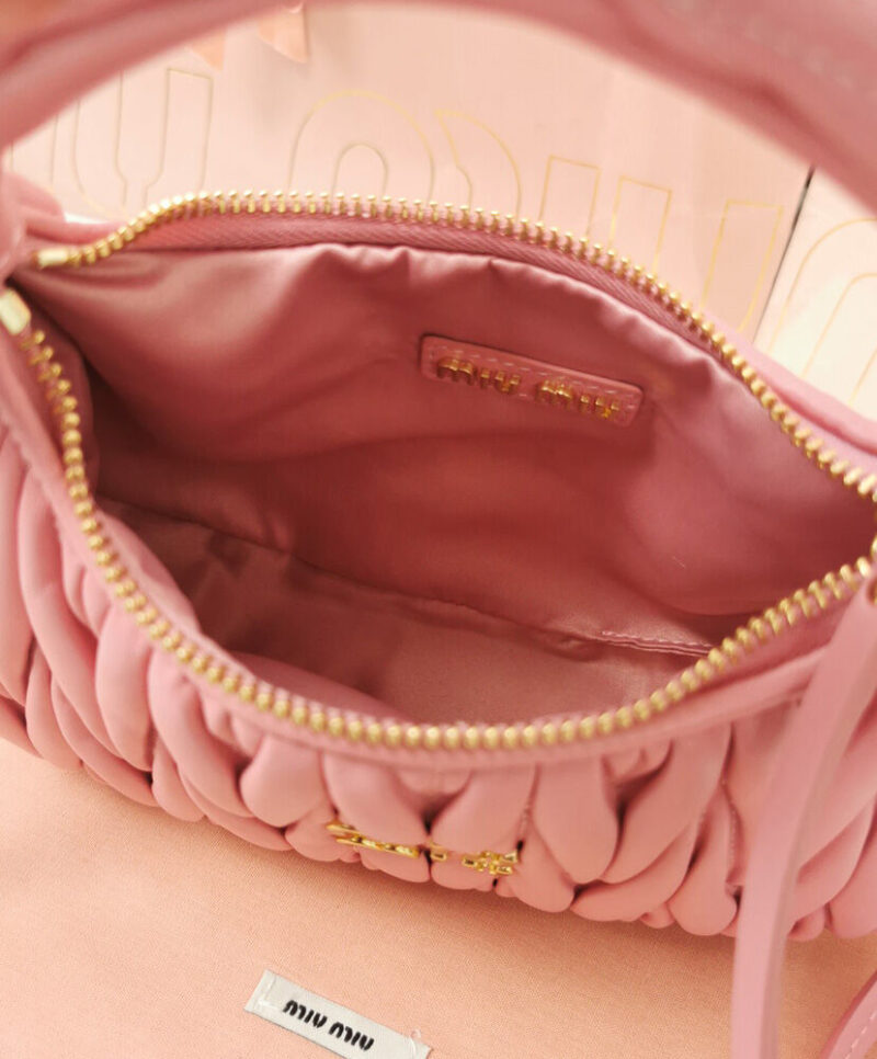 Miu Miu Wander Matelasse Nappa Leather Mini Hobo Bag