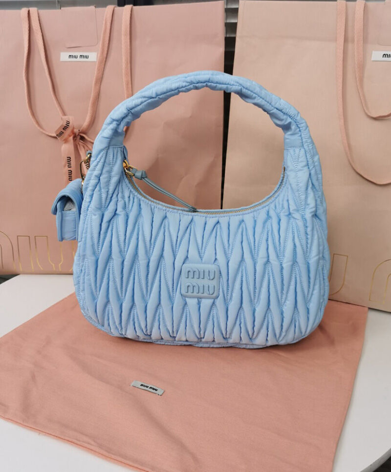 Miu Miu Wander Matelasse Regenerated Nylon Hobo Bag