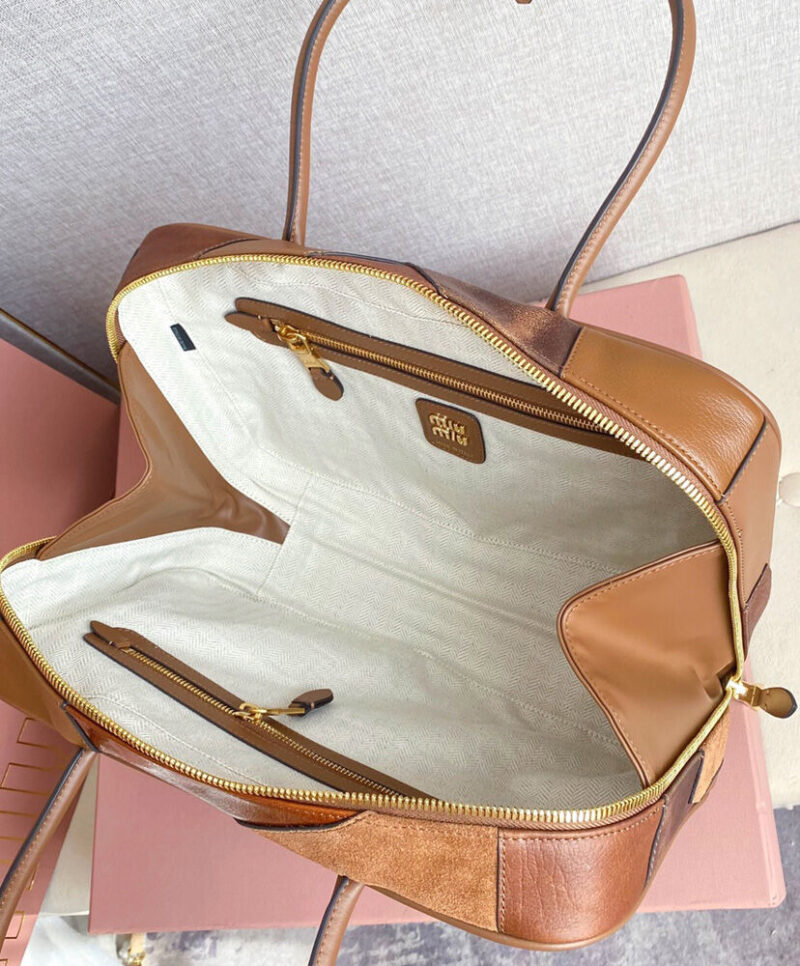 Miumiu Leather Patchwork Beau bag Coffee