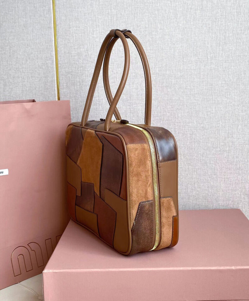 Miumiu Leather Patchwork Beau bag Coffee