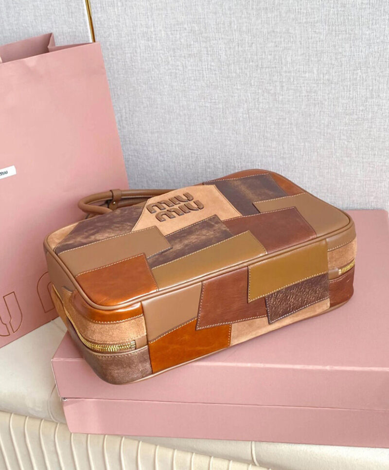 Miumiu Leather Patchwork Beau bag Coffee
