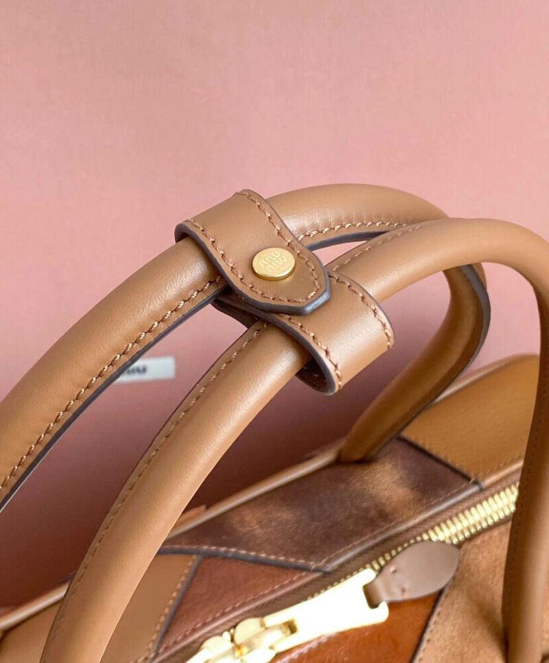 Miumiu Leather Patchwork Beau bag Coffee