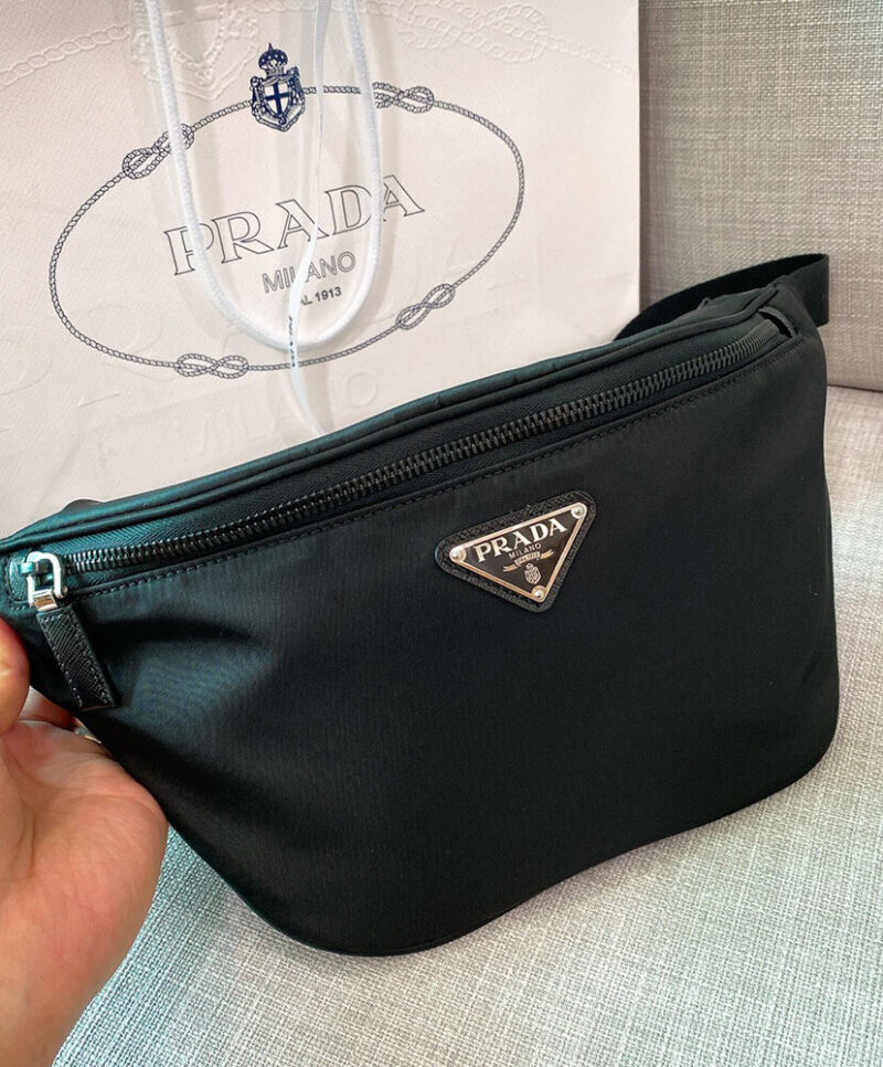 Prada Re-Nylon And Saffiano Leather Belt Bag 2VL033 Black