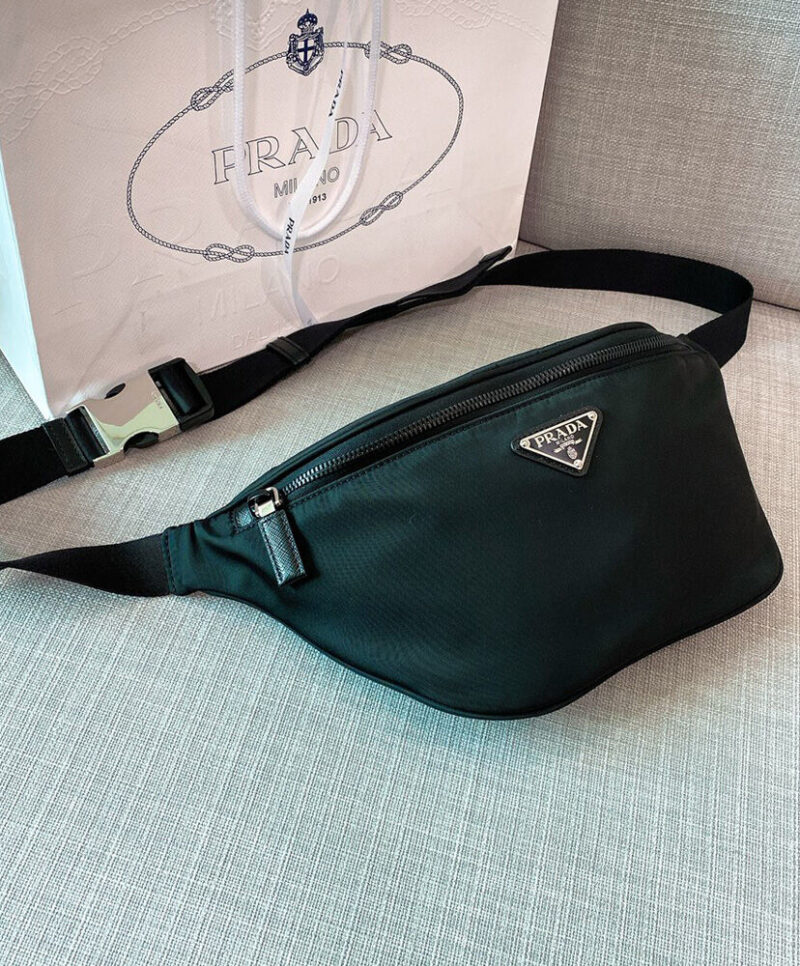 Prada Re-Nylon And Saffiano Leather Belt Bag 2VL033 Black