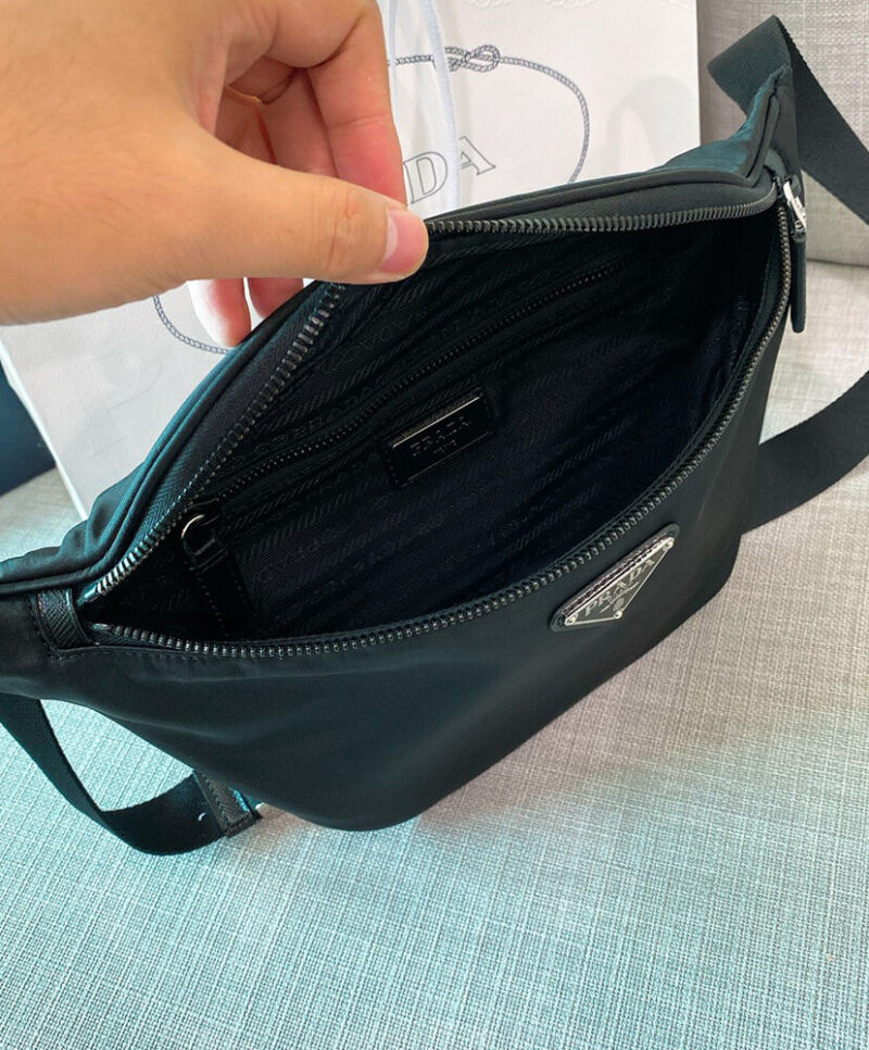 Prada Re-Nylon And Saffiano Leather Belt Bag 2VL033 Black