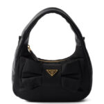 Prada Re-Nylon And Nappa Leather Mini-bag With Bow 1BC241 Black