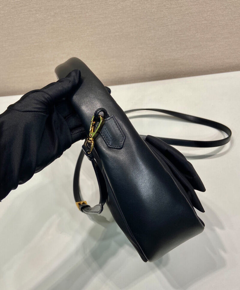 Prada Re-Nylon And Nappa Leather Mini-bag With Bow 1BC241 Black