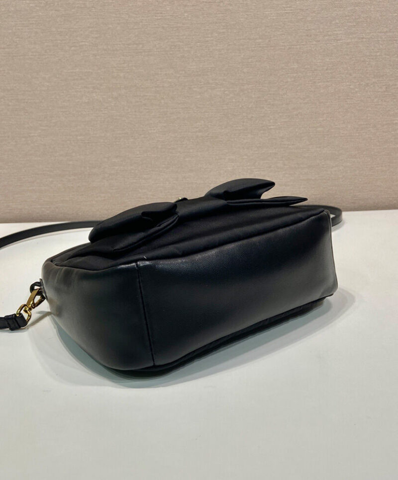 Prada Re-Nylon And Nappa Leather Mini-bag With Bow 1BC241 Black