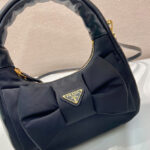 Prada Re-Nylon And Nappa Leather Mini-bag With Bow 1BC241 Black