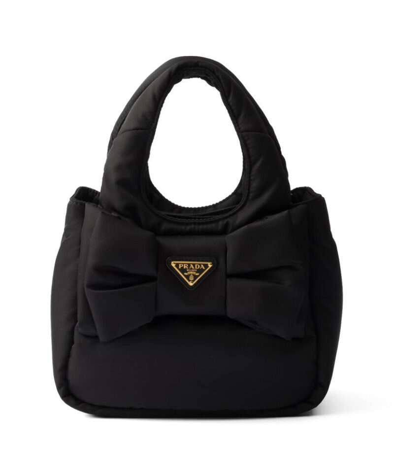 Prada Padded Re-Nylon Mini-bag With Bow 1BA359 Black