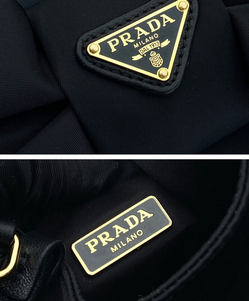 Prada Padded Re-Nylon Mini-bag With Bow 1BA359 Black