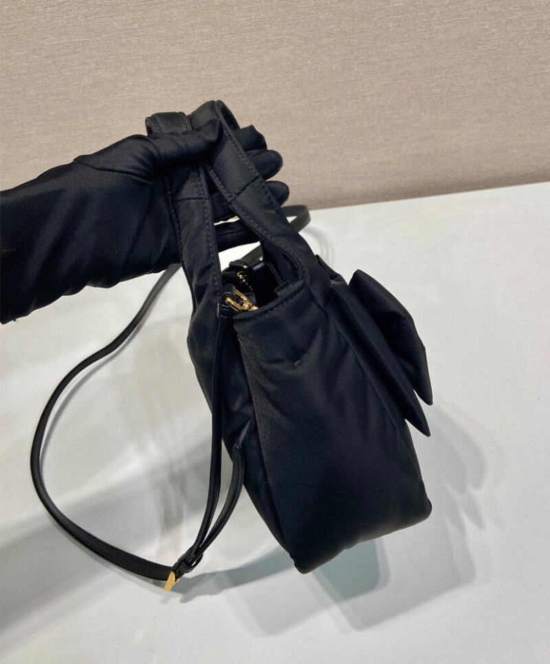 Prada Padded Re-Nylon Mini-bag With Bow 1BA359 Black