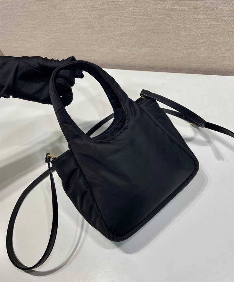 Prada Padded Re-Nylon Mini-bag With Bow 1BA359 Black