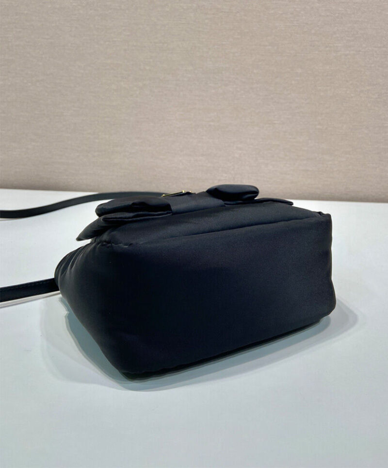 Prada Padded Re-Nylon Mini-bag With Bow 1BA359 Black