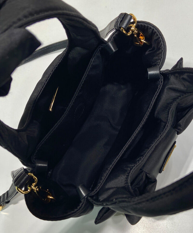 Prada Padded Re-Nylon Mini-bag With Bow 1BA359 Black