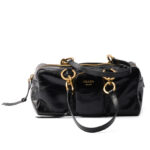 Prada Dangle Medium Leather Top-handle Bag Black