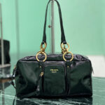 Prada Dangle Medium Leather Top-handle Bag Black