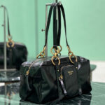 Prada Dangle Medium Leather Top-handle Bag Black