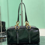 Prada Dangle Medium Leather Top-handle Bag Black