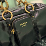 Prada Dangle Medium Leather Top-handle Bag Black