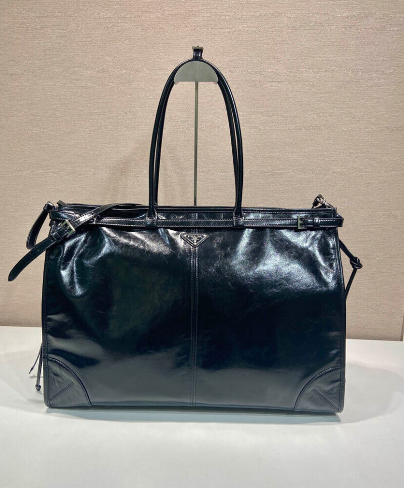 Prada Leather Tote Bag 2VG128 Black
