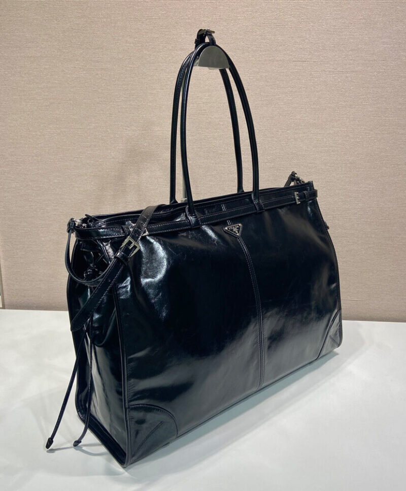 Prada Leather Tote Bag 2VG128 Black