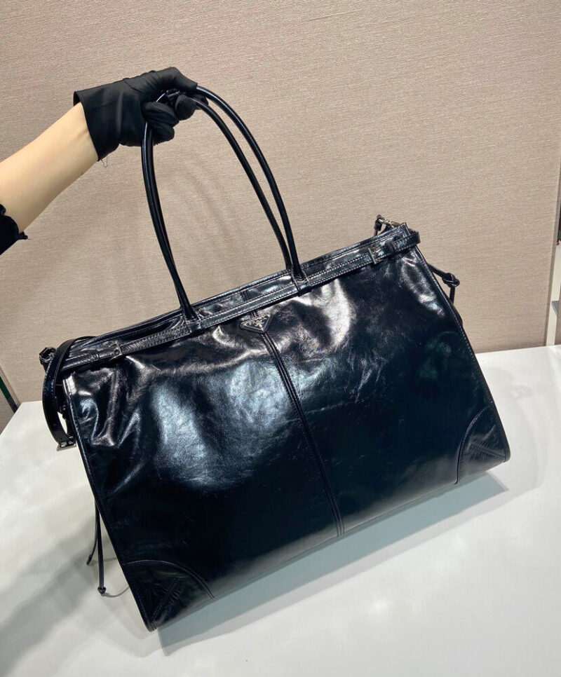 Prada Leather Tote Bag 2VG128 Black