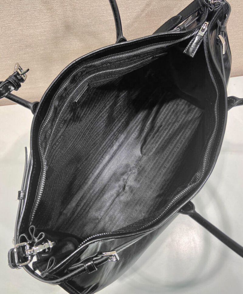Prada Leather Tote Bag 2VG128 Black