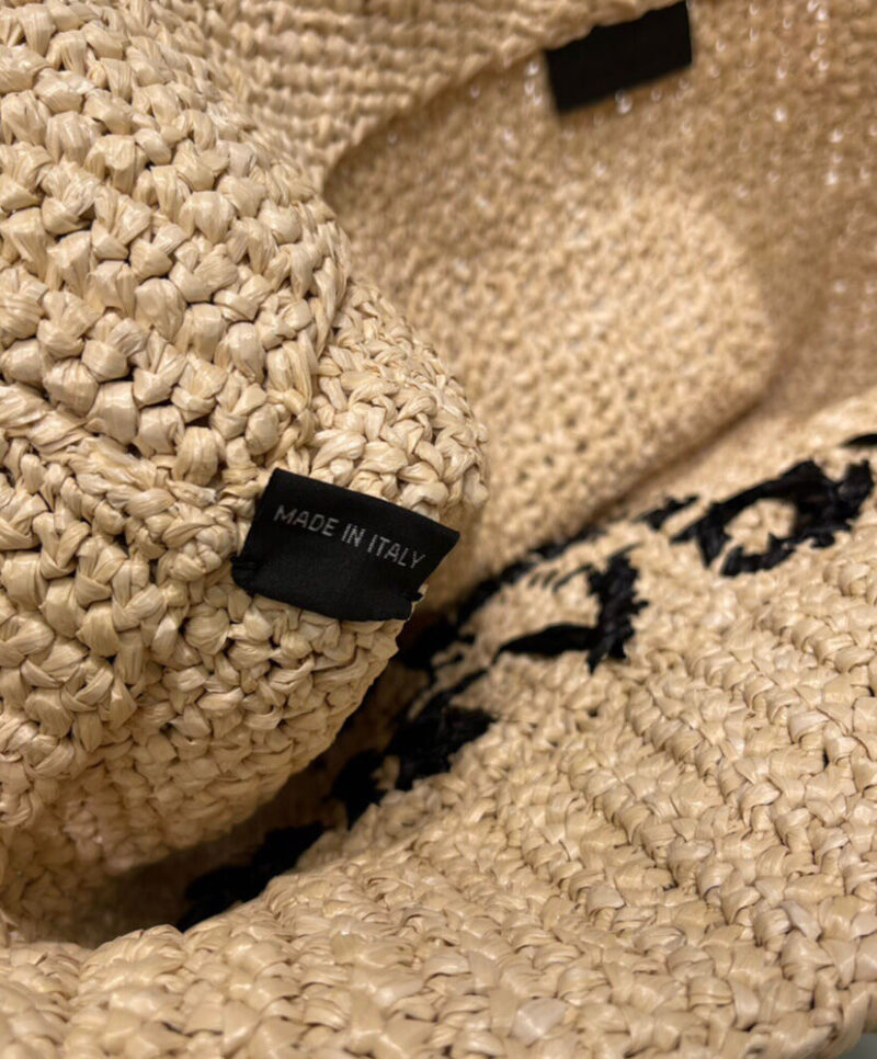 Prada Raffia Tote Bag Apricot