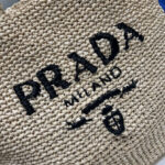 Prada Raffia Tote Bag Apricot