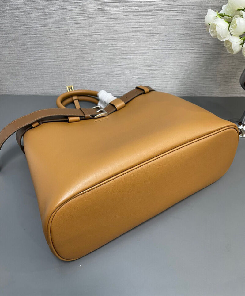 Prada Buckle Large Leather Handbag With Belt 1BA416