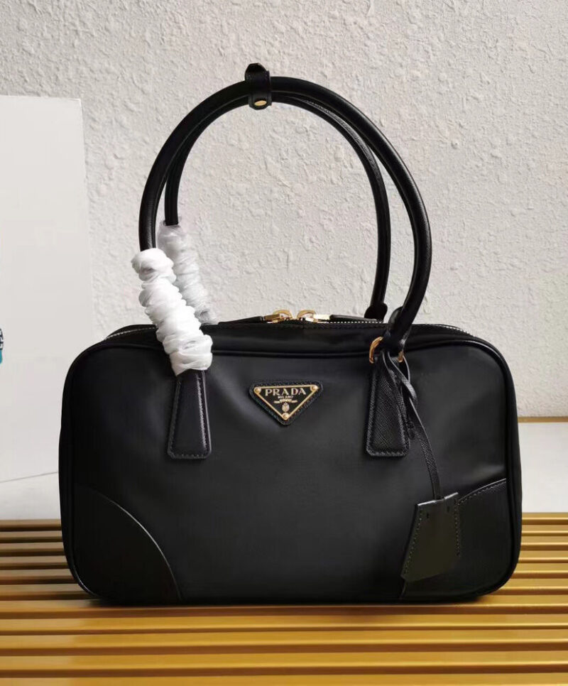 Prada Fever-Edition recycled nylon and Safiano leather double handle bag