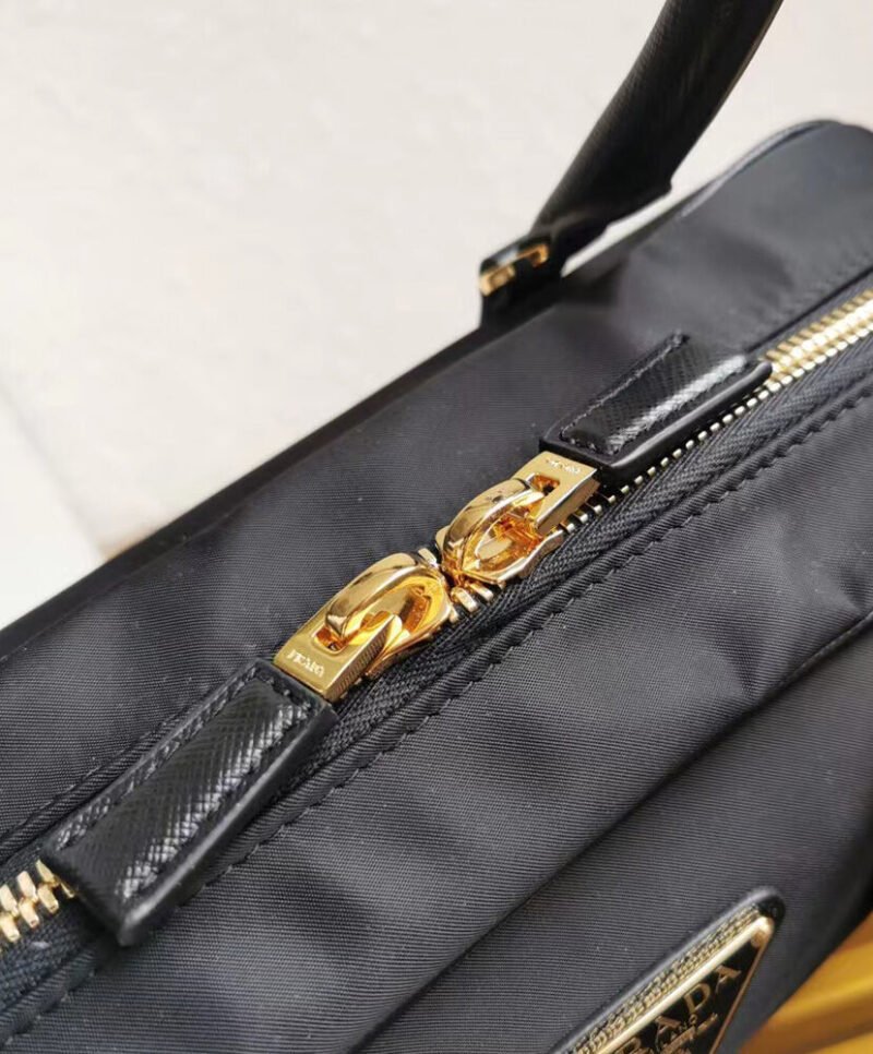 Prada Fever-Edition recycled nylon and Safiano leather double handle bag
