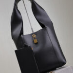 Saint Laurent Tanger In Leather Black