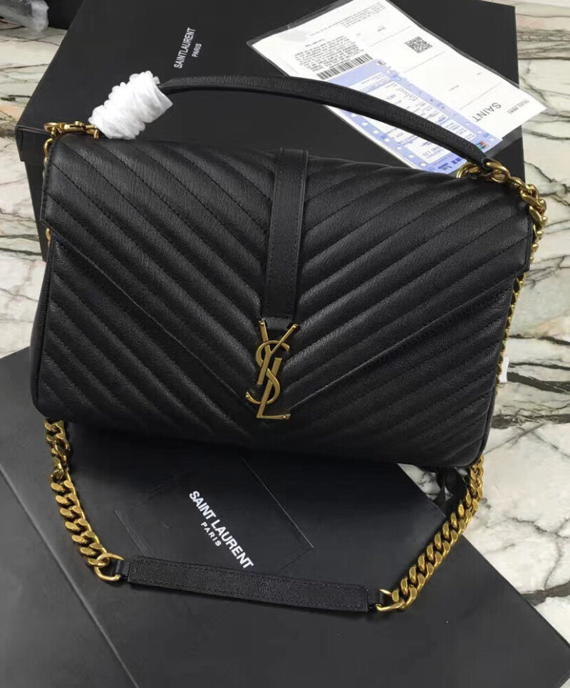 YSL Classic Large Monogram Saint Laurent College Bag Black
