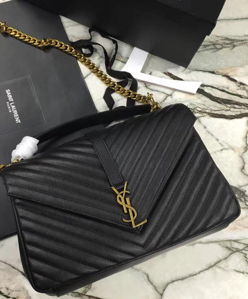 YSL Classic Large Monogram Saint Laurent College Bag Black