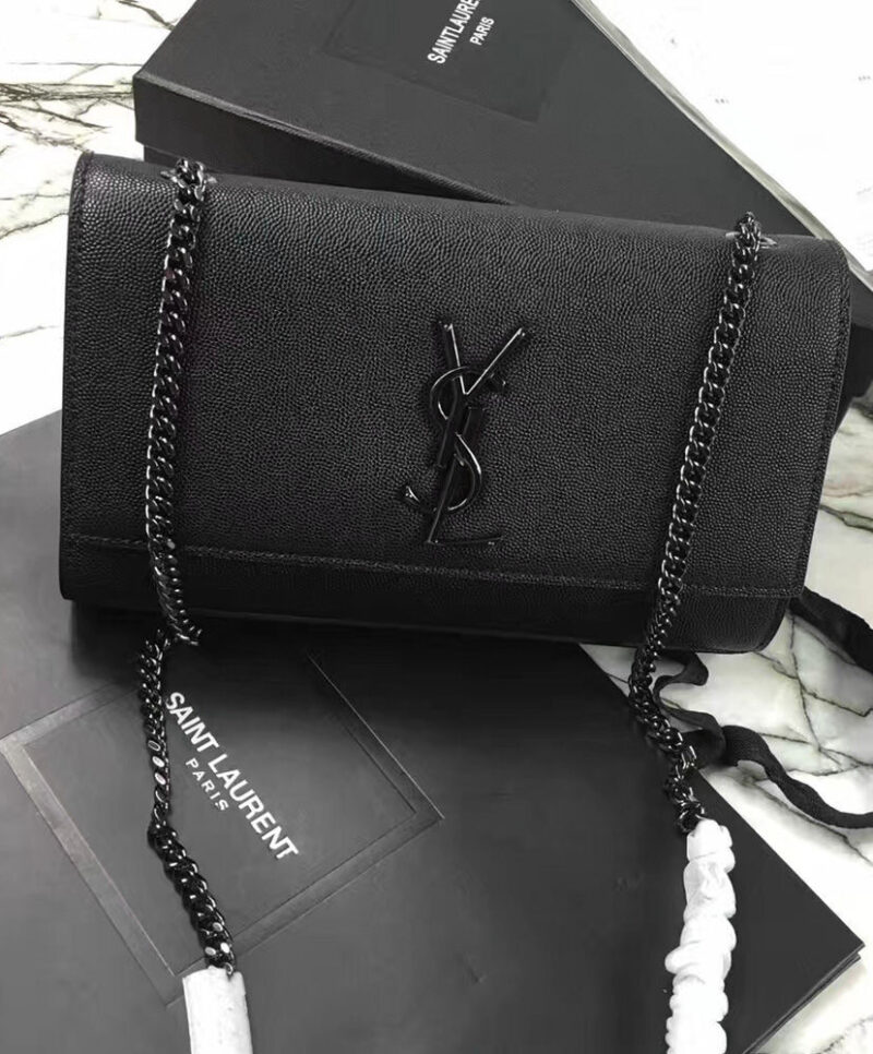 YSL Classic Medium KATE MONOGRAM SAINT LAURENT Satchel Black