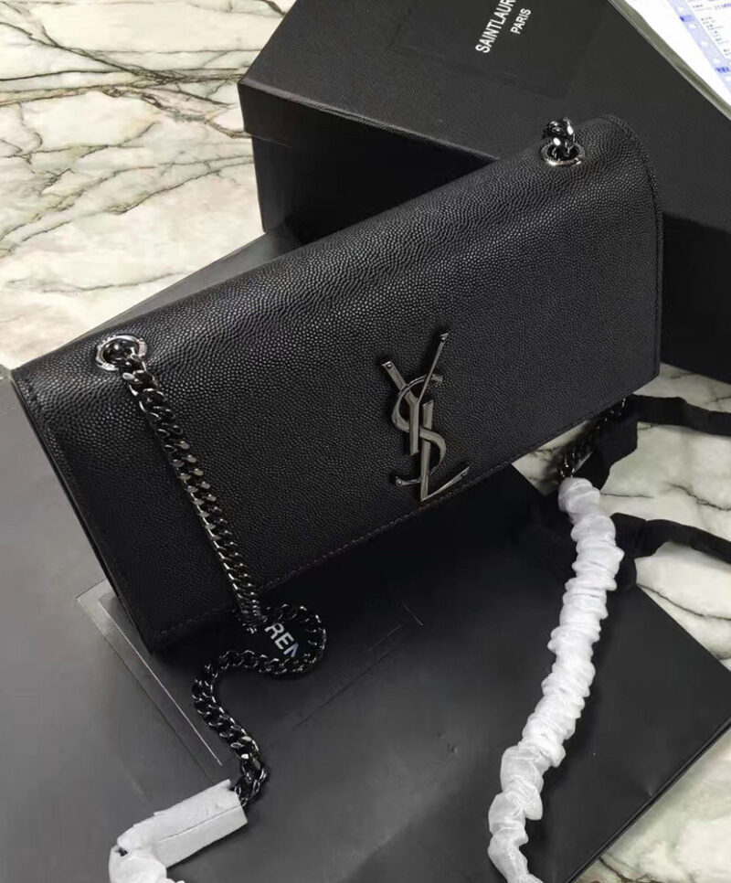 YSL Classic Medium KATE MONOGRAM SAINT LAURENT Satchel Black