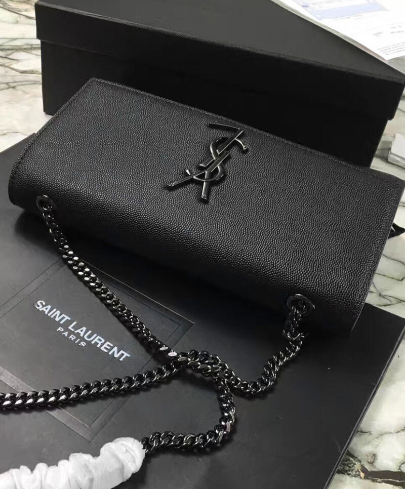 YSL Classic Medium KATE MONOGRAM SAINT LAURENT Satchel Black