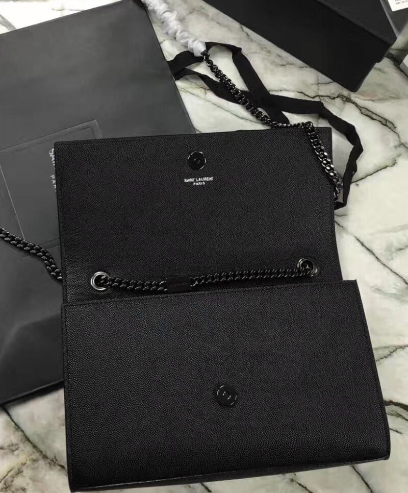 YSL Classic Medium KATE MONOGRAM SAINT LAURENT Satchel Black