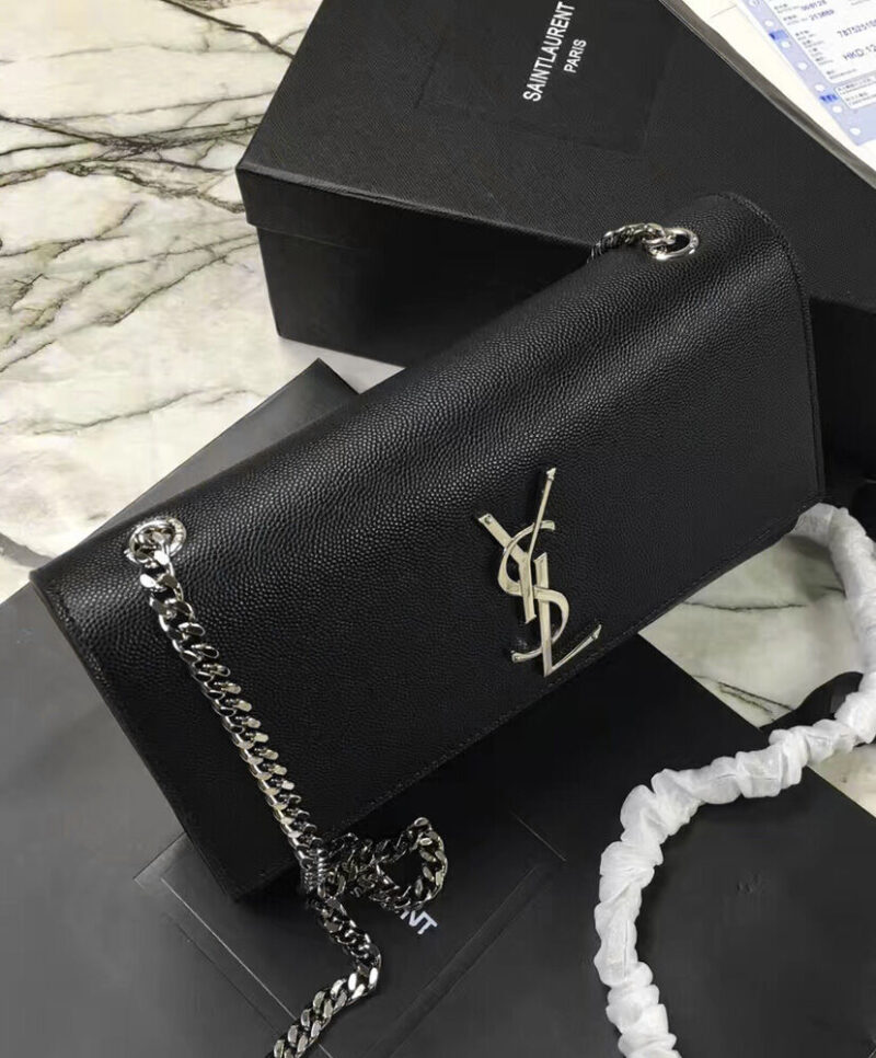 YSL Classic Medium KATE MONOGRAM SAINT LAURENT Satchel Black
