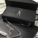 YSL Classic Medium KATE MONOGRAM SAINT LAURENT Satchel Black