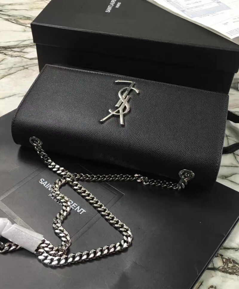 YSL Classic Medium KATE MONOGRAM SAINT LAURENT Satchel Black