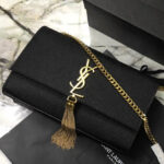 YSL Classic Medium Kate Monogram SAINT LAURENT Tassel Satchel Black