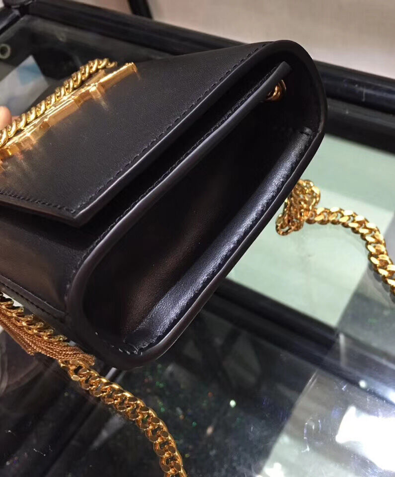 Saint Laurent Kate Monogram Ysl Small Tassel Shoulder Bag  Black