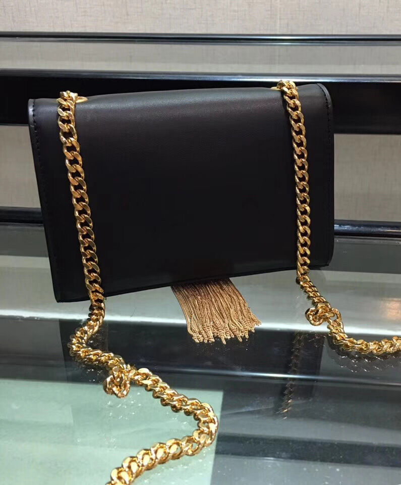 Saint Laurent Kate Monogram Ysl Small Tassel Shoulder Bag  Black
