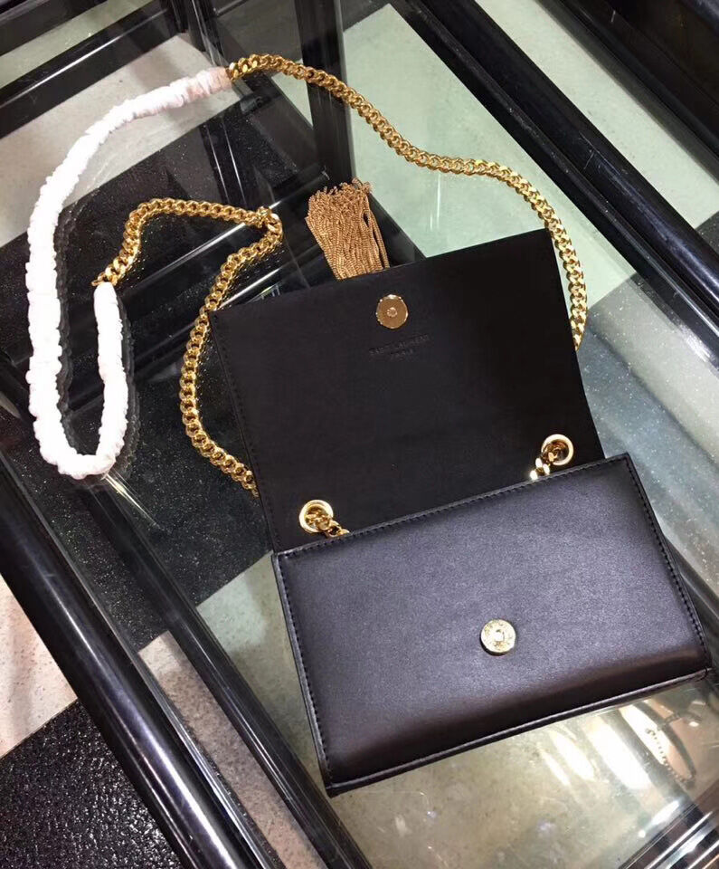 Saint Laurent Kate Monogram Ysl Small Tassel Shoulder Bag  Black